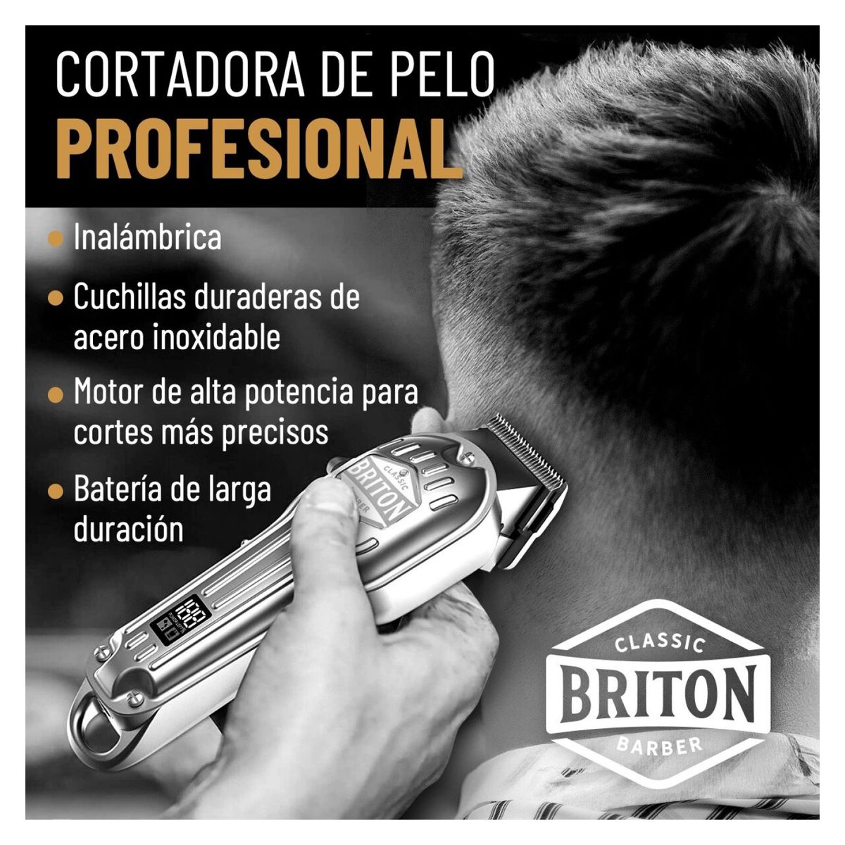 LINKON - Maquina Cortar Pelo Barba Inalambrica Briton Kit