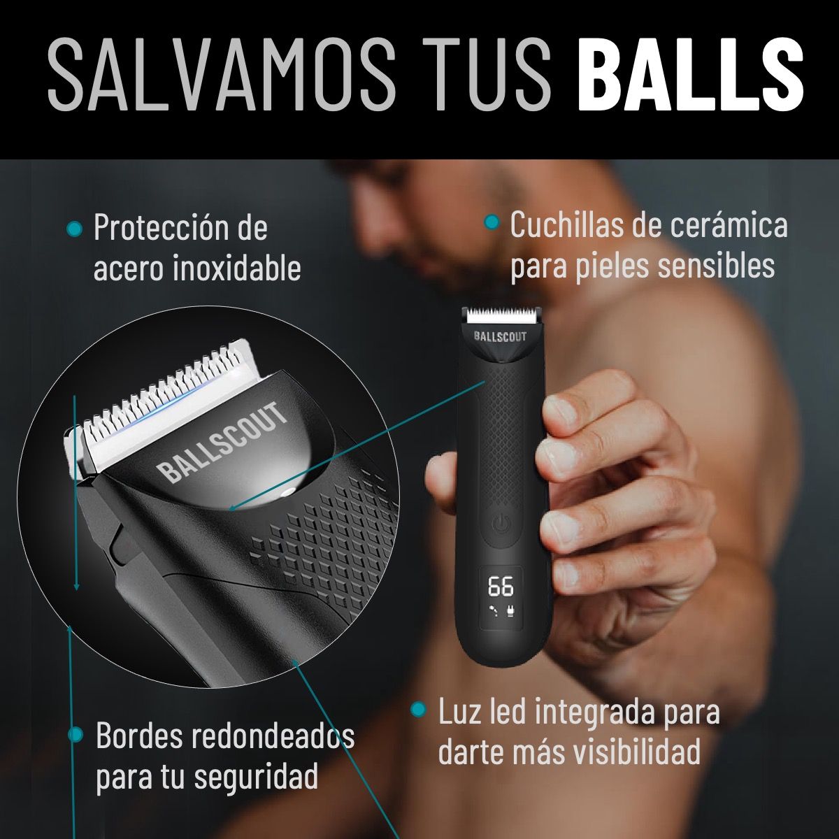LINKON - Afeitadora Inalambrica Resiste Agua Ballscout Kit