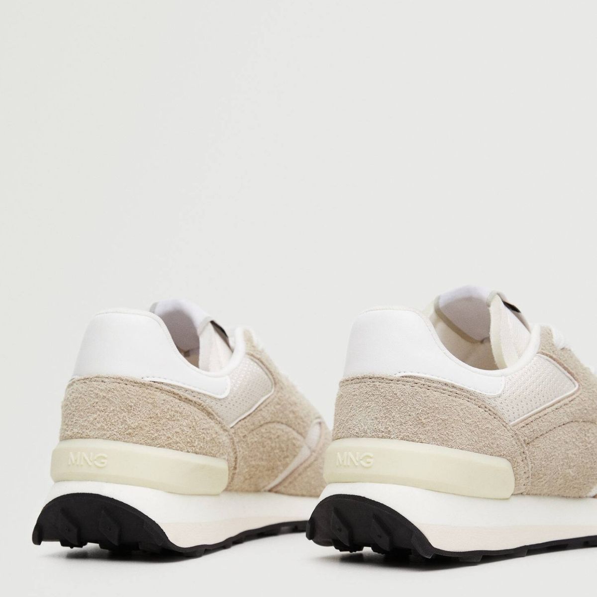 MANGO - Zapatilla Urbana Mujer Cuero Beige Mango