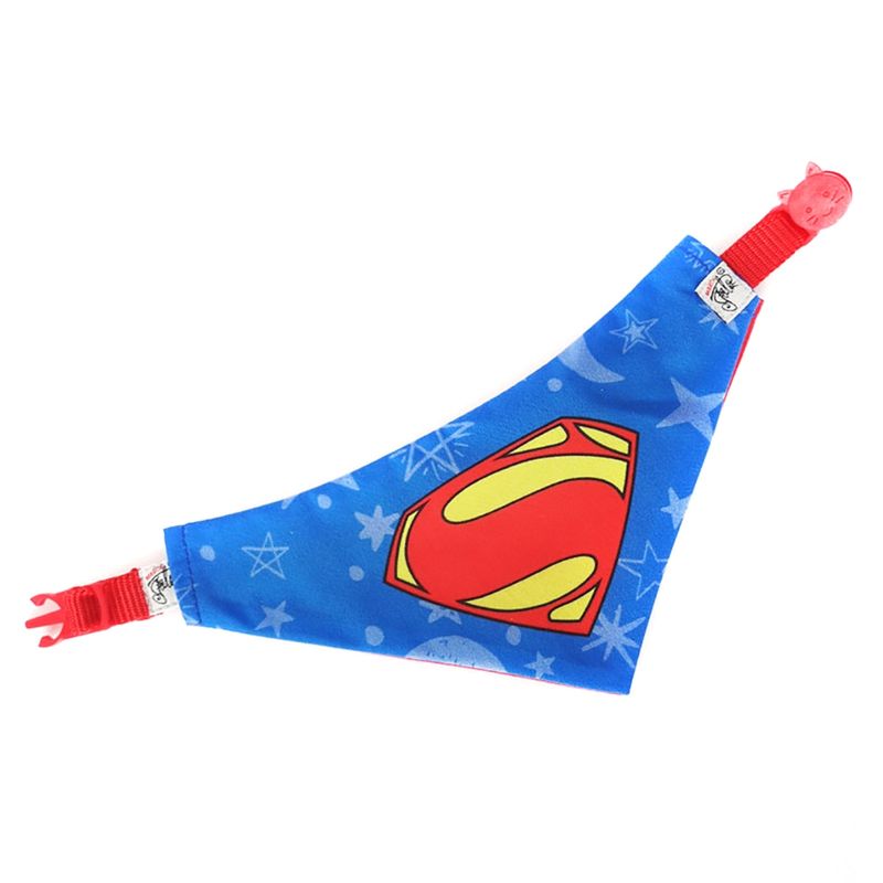 MIMADOGS - Collar Con Pañoleta Superman Azul Tela Pet Xxs