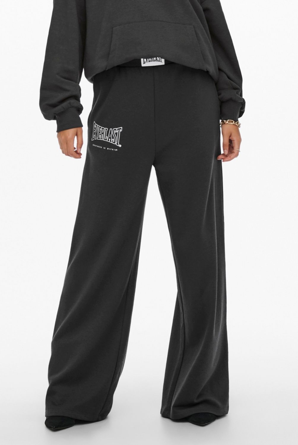 ONLY - Pantalon de Buzo Wide Leg Tiro Alto
