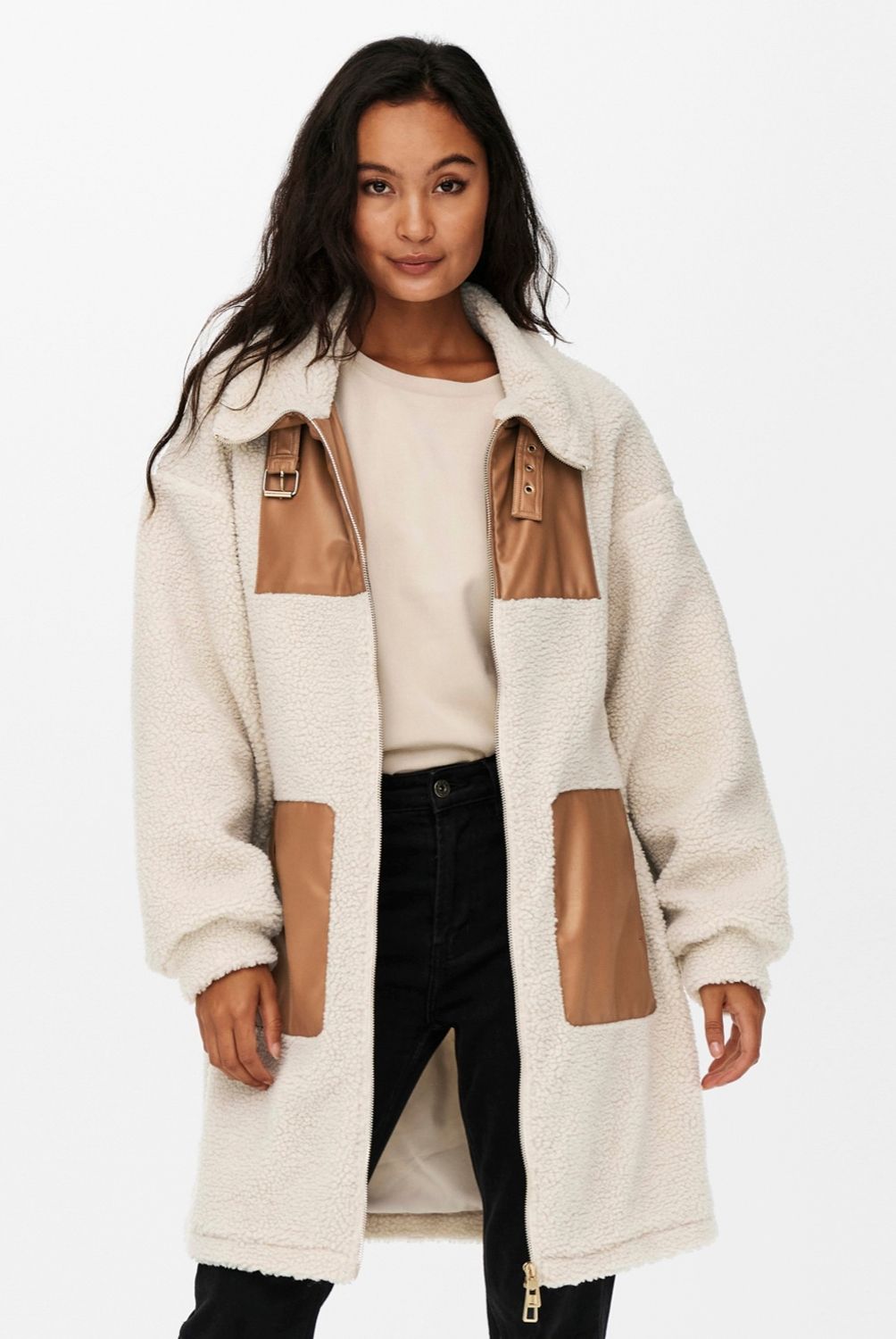 ONLY - Chaqueta Chiporro Larga Mujer