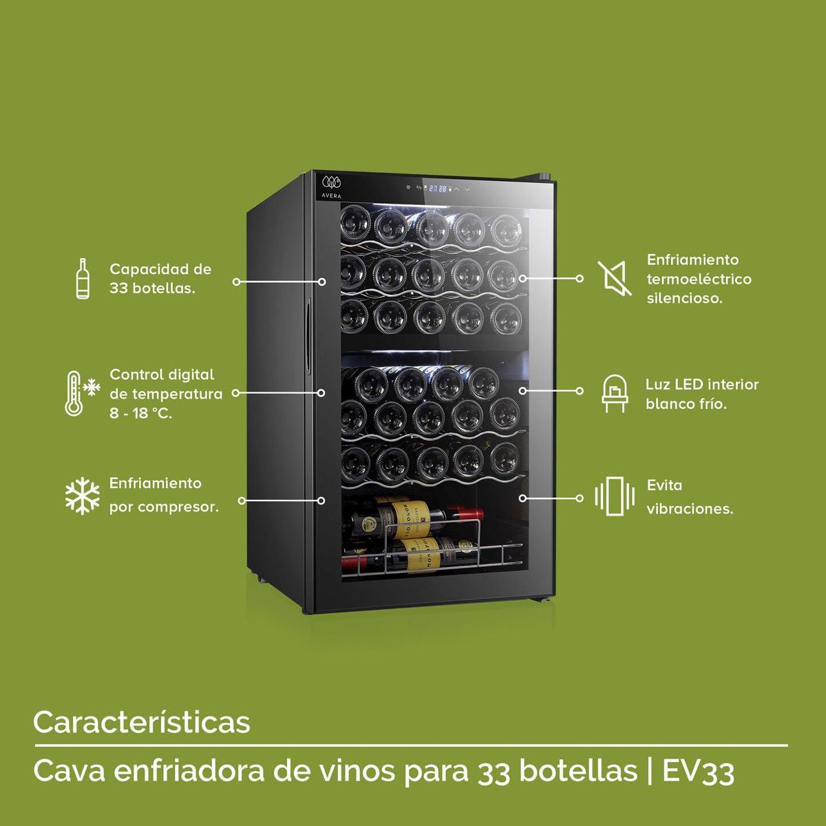AVERA - Avera Cava de Vinos 33 Botellas Doble Zona Ev33