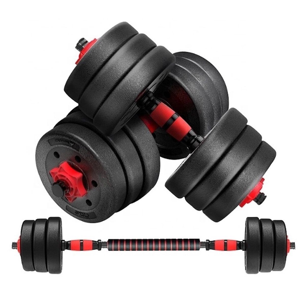 CHILE TENDENCIA - Set Mancuernas y Barra Unibles 40Kg Fitness Pesas