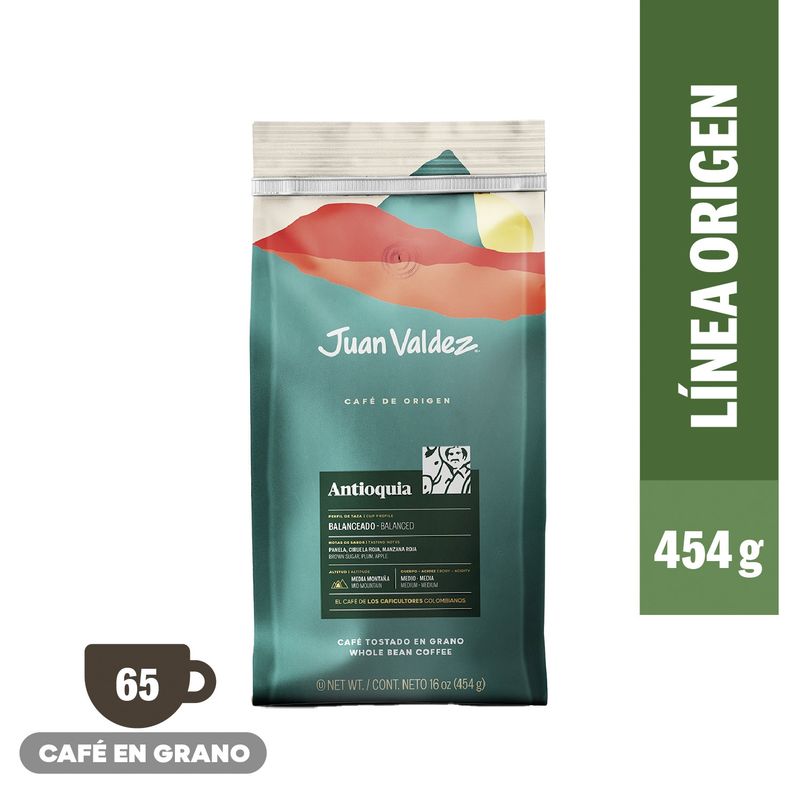 JUAN VALDEZ - Café De Grano Antioquia 454 Gr Juan Valdez