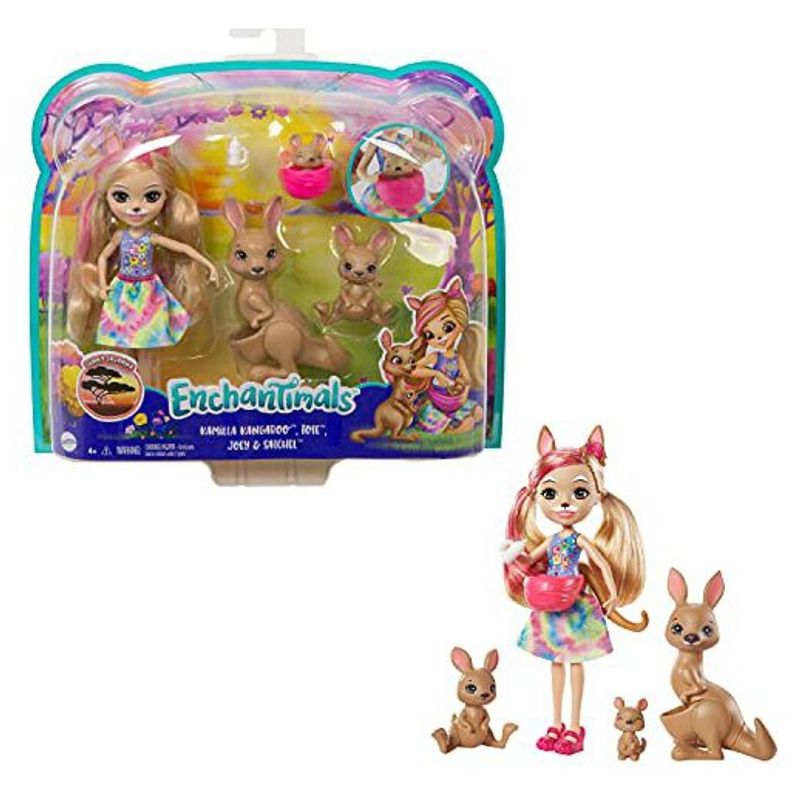 ENCHANTIMALS - Muñeca Kamilla Kangaroo y Canguros