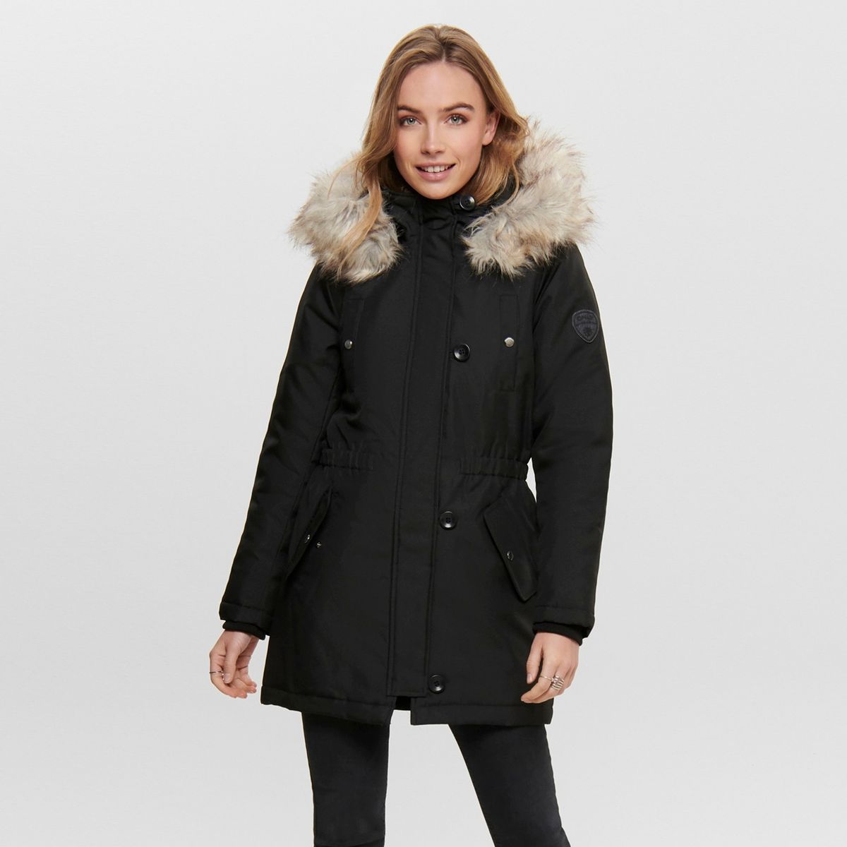 ONLY - Parka Acolchada Capucha Con Pelos Mujer