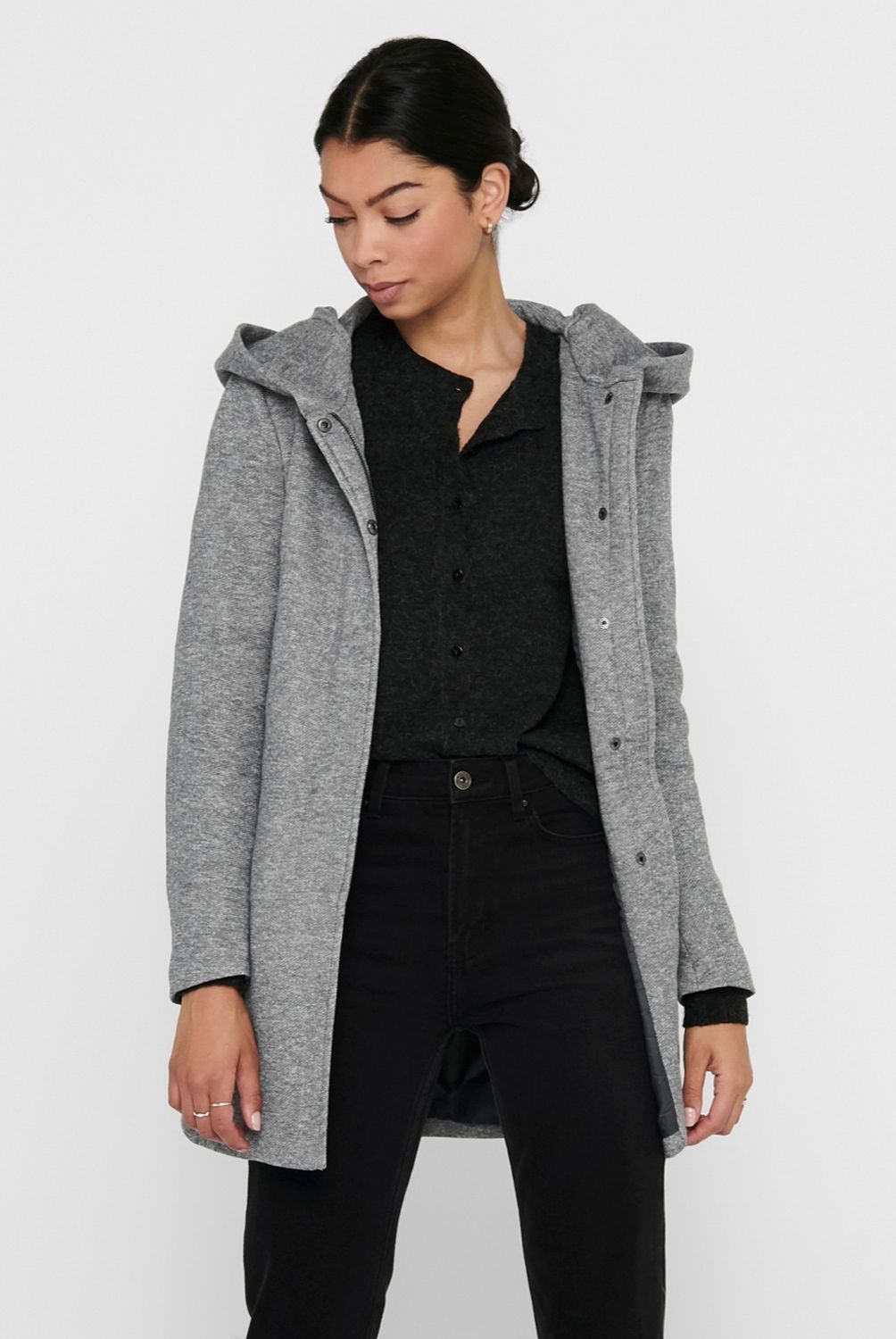 ONLY - Abrigo Capucha Mujer