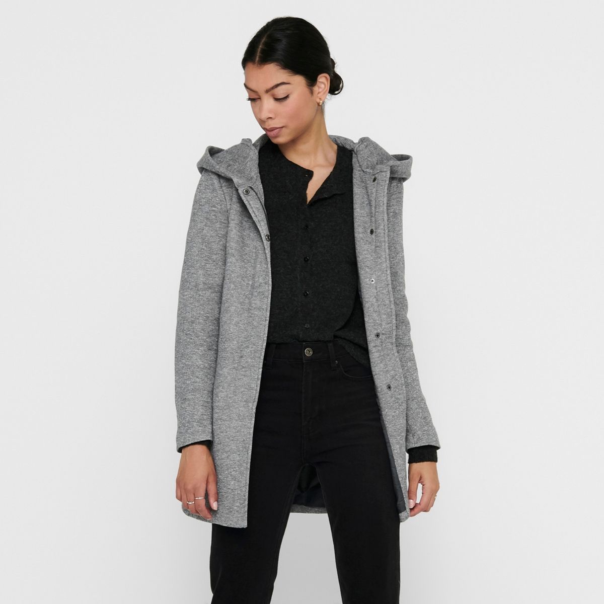 ONLY - Abrigo Capucha Mujer
