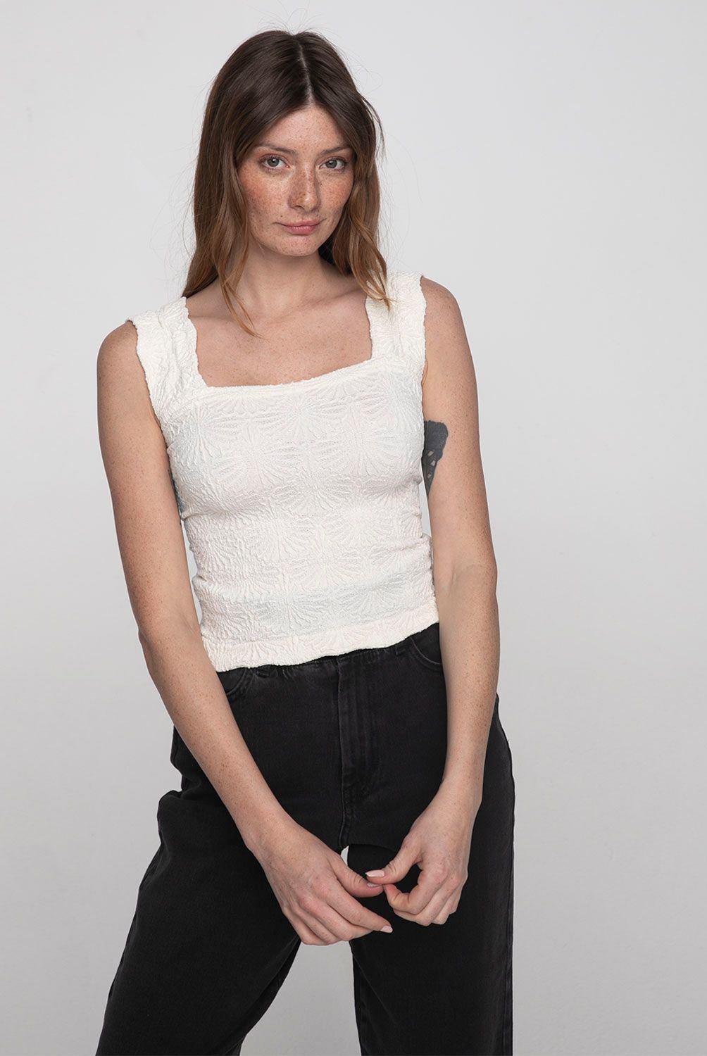 FREE PEOPLE - Free People Crop Top Mujer Bordado