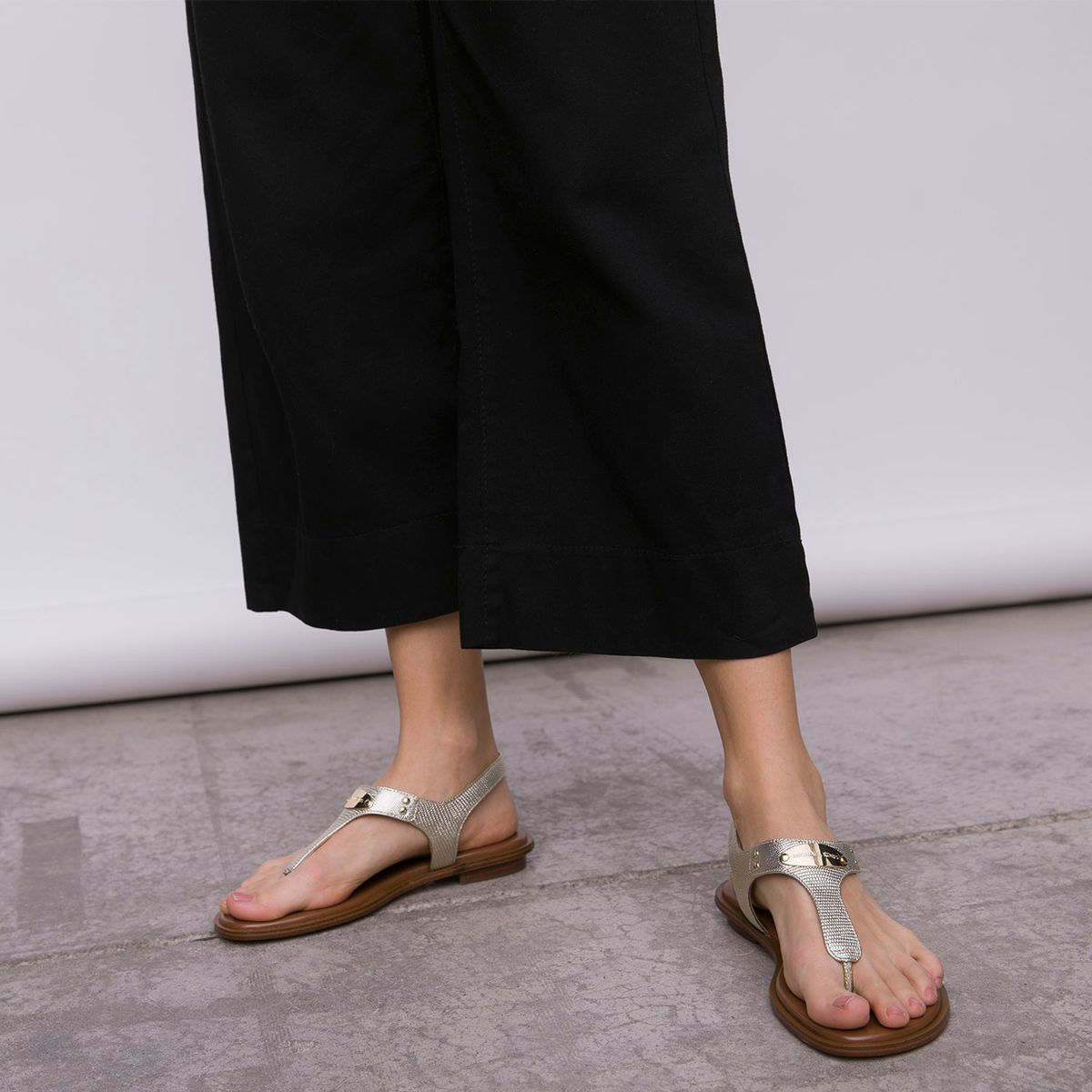 MICHAEL KORS - Sandalia Plana Mujer Plateado Michael Kors