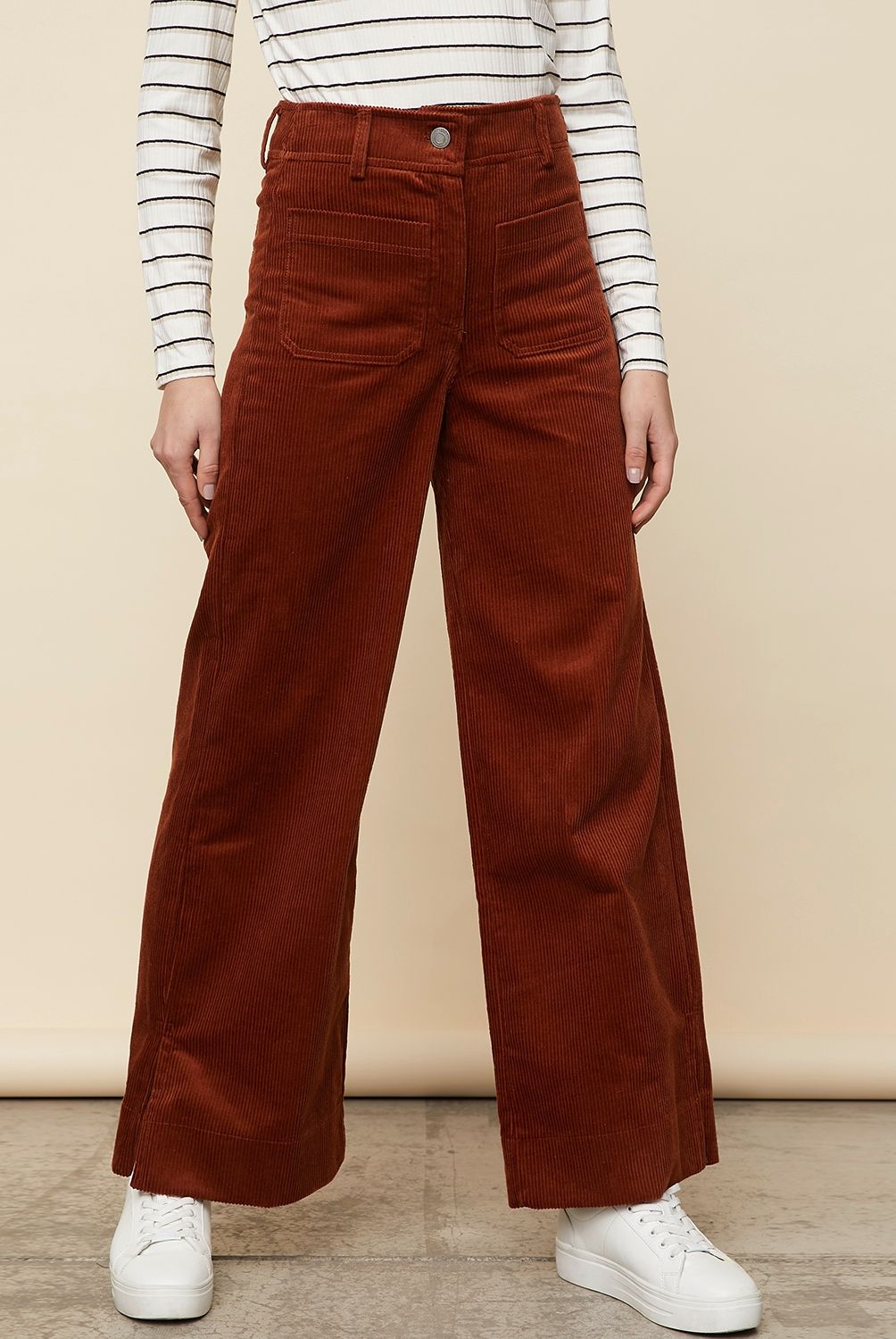 BASEMENT - Basement Pantalón Wide Leg Tiro Alto Mujer