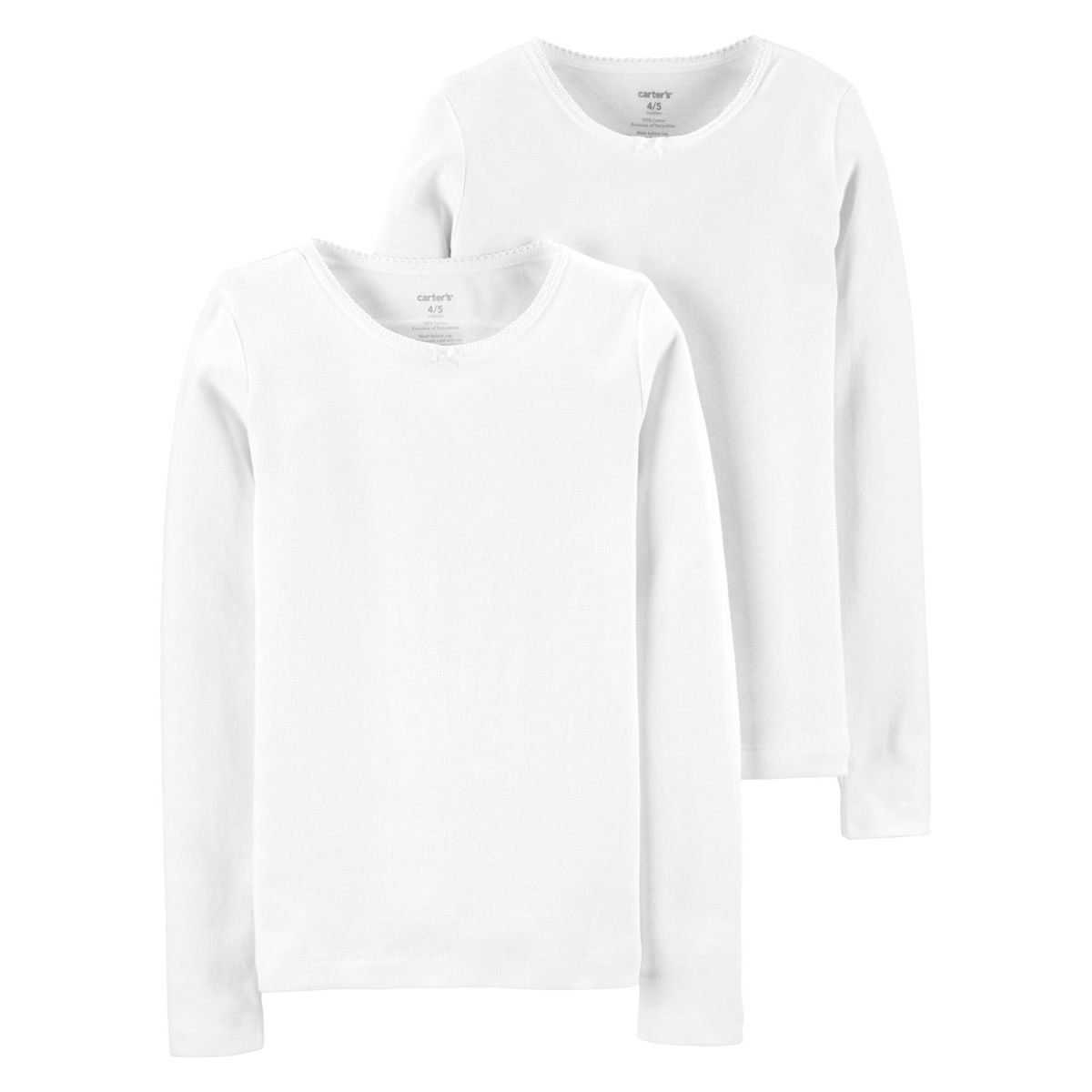 CARTER'S - Carter´s Camisetas Básicas Algodón Manga Larga Pack 2 Unidades Niña