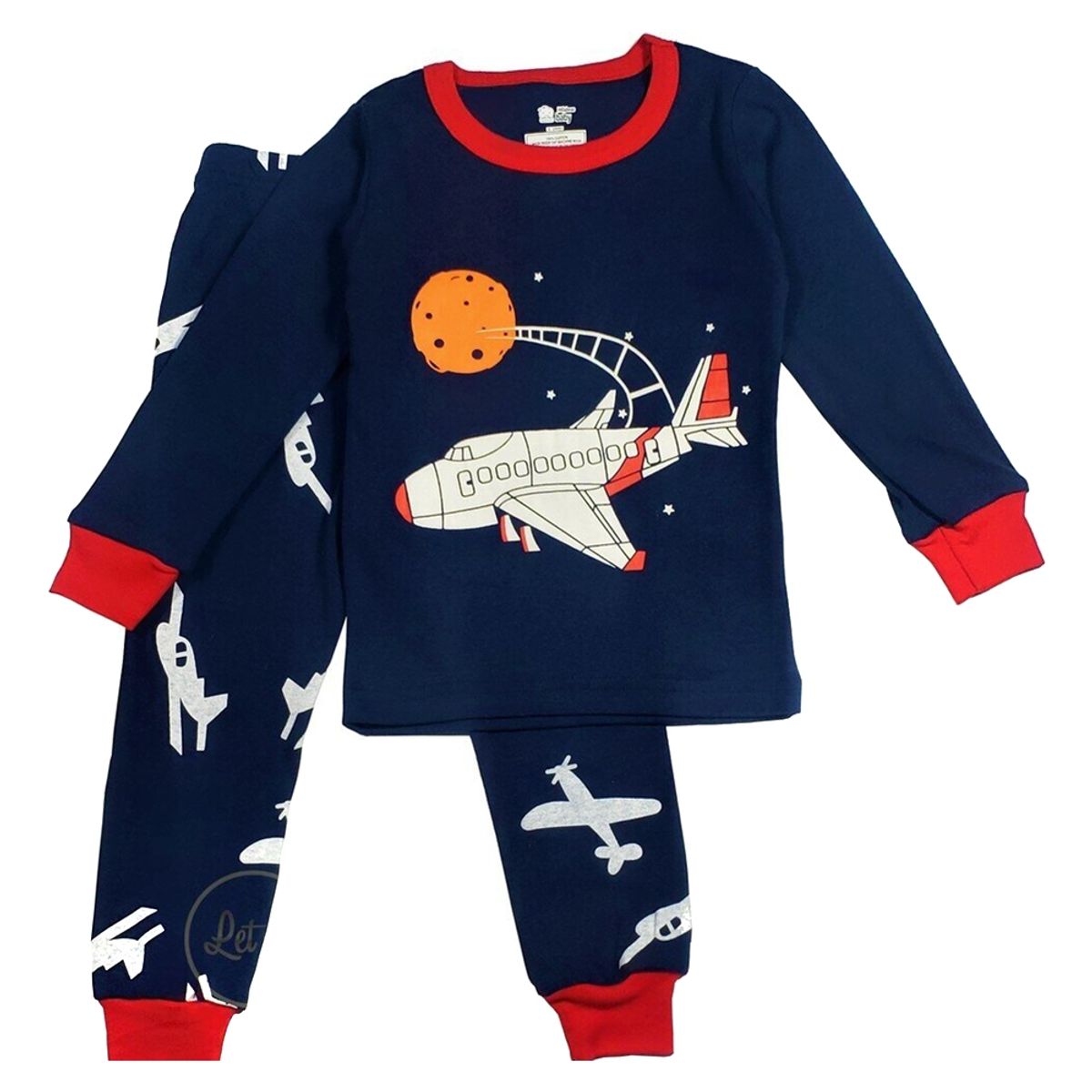 GENERICO - Pijama para Niños Brillo en La Oscuridad Avión L15