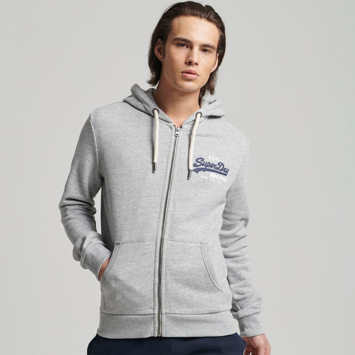 SUPERDRY - Superdry Polerón Clásica Con Capucha, Cierre Y Logotipo Vintage Logo Hombre