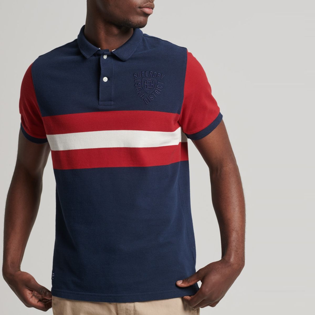 SUPERDRY - Polera Polo de Algodón Orgánico con Logotipo Vintage Logo Superstate Hombre Superdry