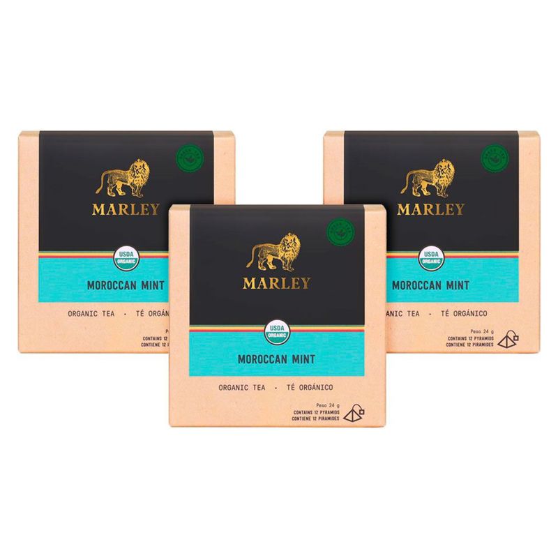 MARLEY COFFEE - Pack Marley  Moroccan Mint  Pyramid  Té verde x3