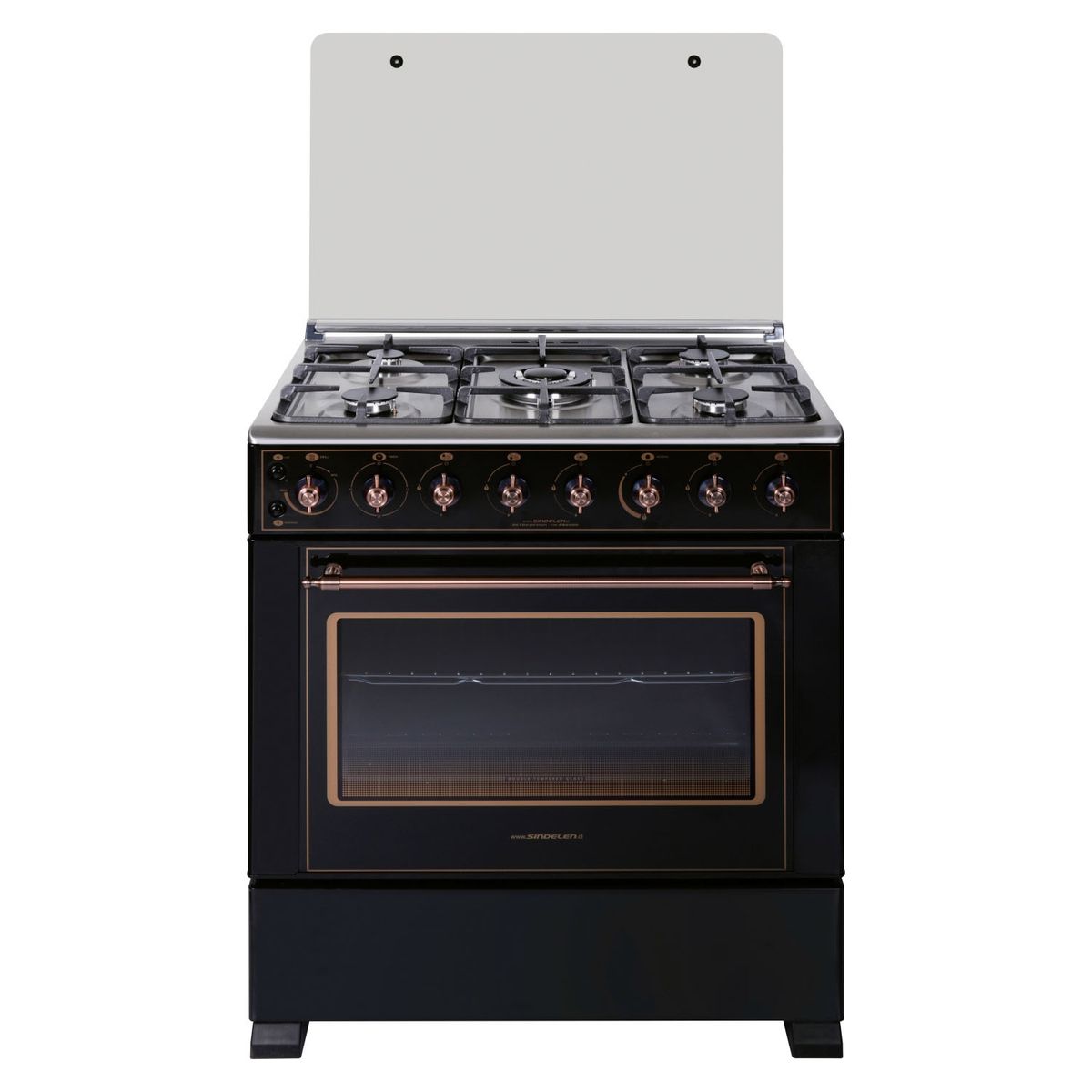 SINDELEN - Cocina Gas 5 Quemadores Horno de 83.6Lt CH-8850RD Retro Design Sindelen
