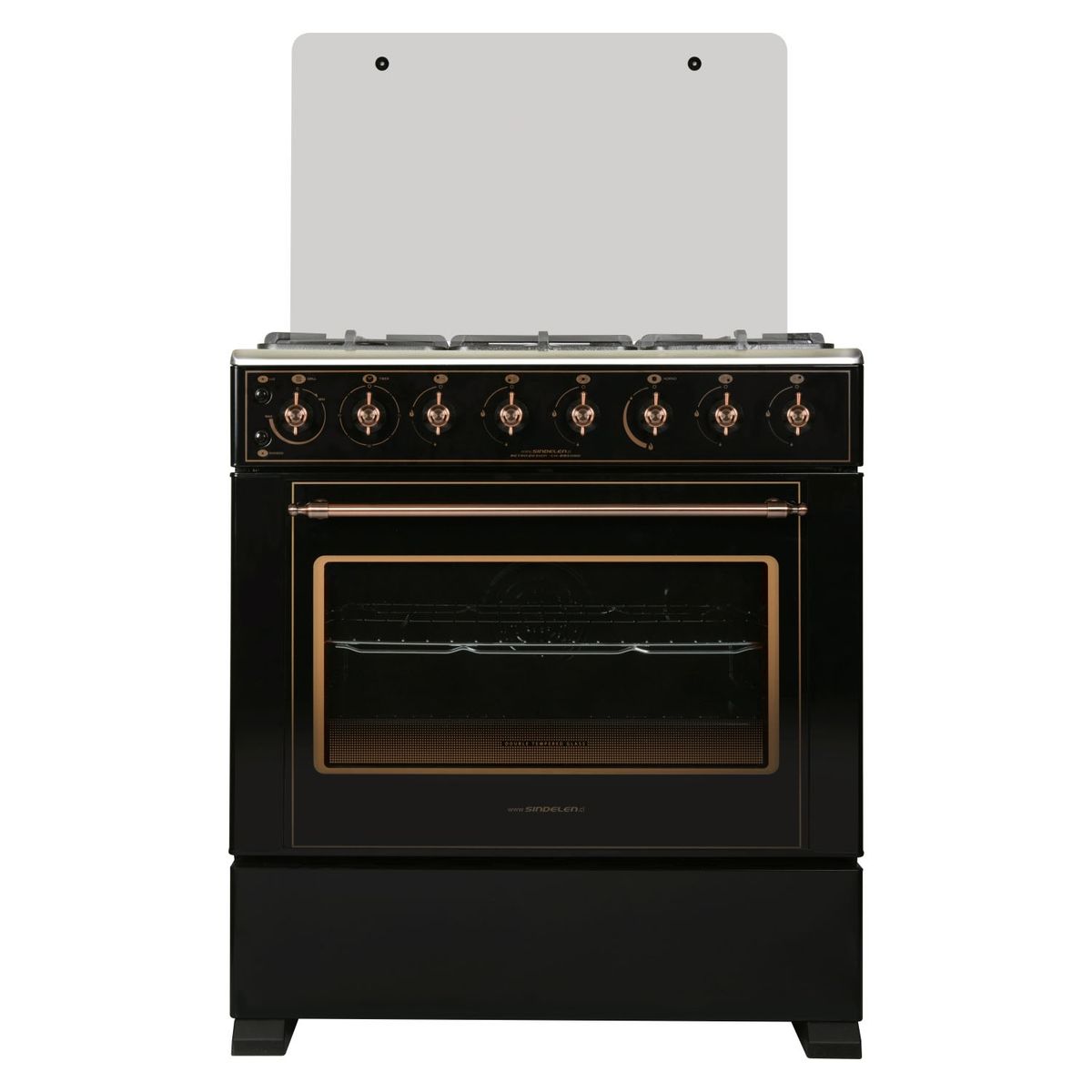 SINDELEN - Cocina Gas 5 Quemadores Horno de 83.6Lt CH-8850RD Retro Design Sindelen