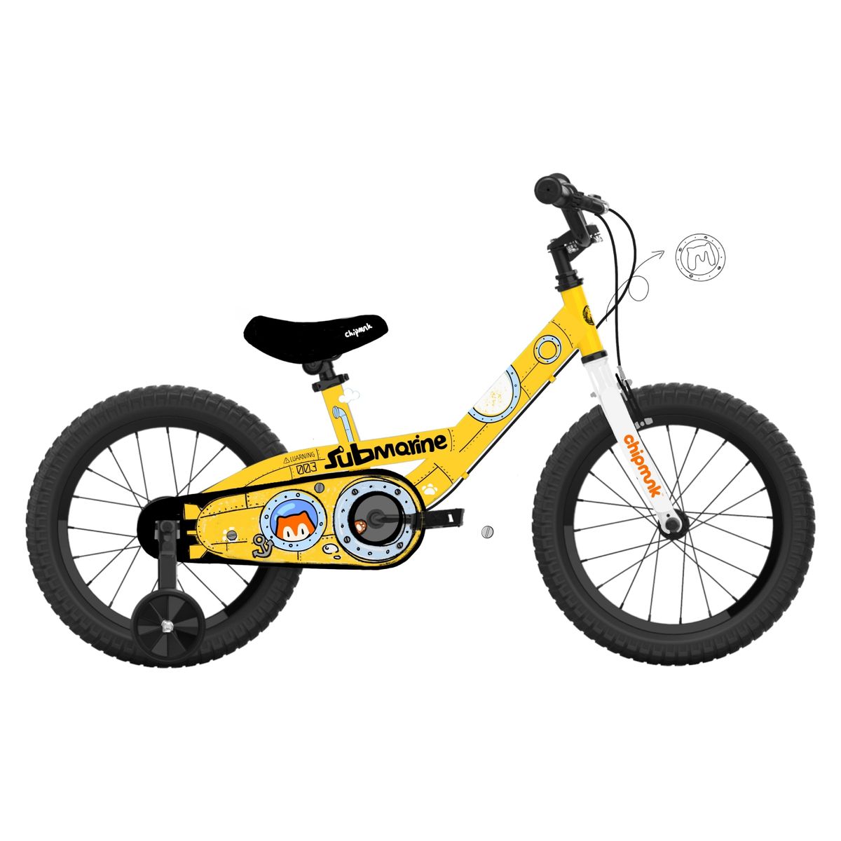 ROYAL BABY - Bicicleta Royal Baby Chipmunk 16 Submarine Amarill
