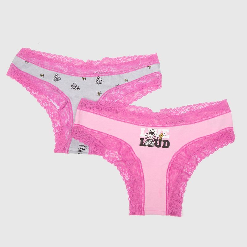 SNOOPY - Pack de 2 Calzones Bikini Mujer Snoopy