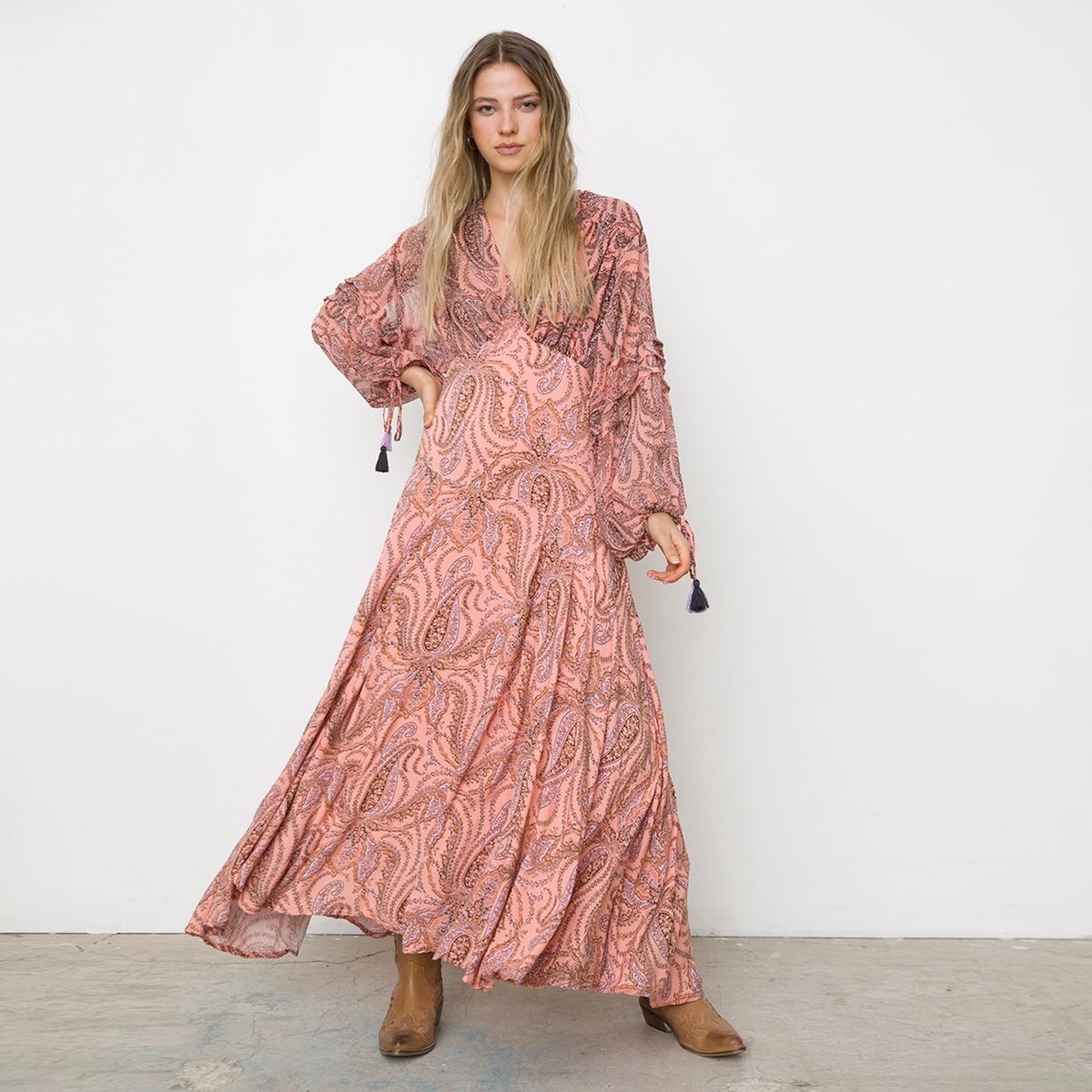 FREE PEOPLE - Vestido Viscosa Largo Mujer