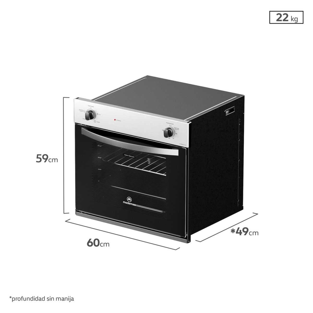 MADEMSA - Horno Empotrable 66 Litros M SPAZIO 110 A Mademsa