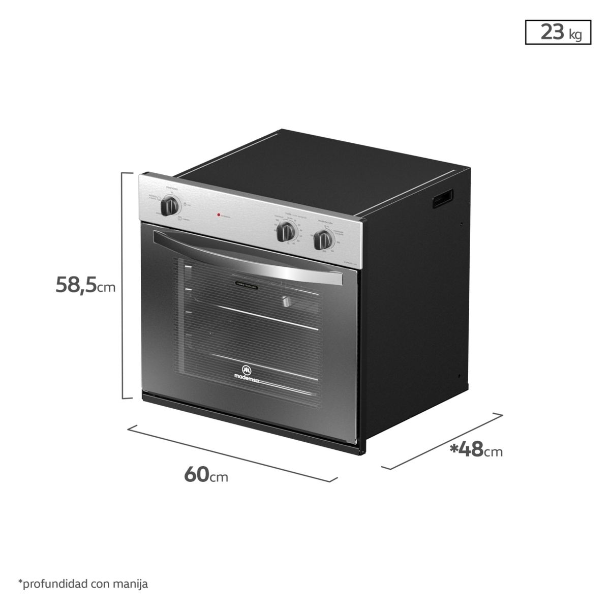 MADEMSA - Horno Empotrable 66 Litros M SPAZIO 140 A Mademsa
