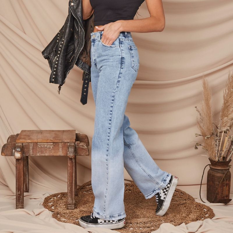 DINAMICA - Dinamica Jeans Straight Tiro Medio Mujer