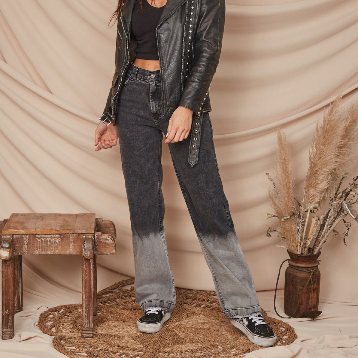 DINAMICA - Dinamica Jeans Straight Tiro Medio Mujer