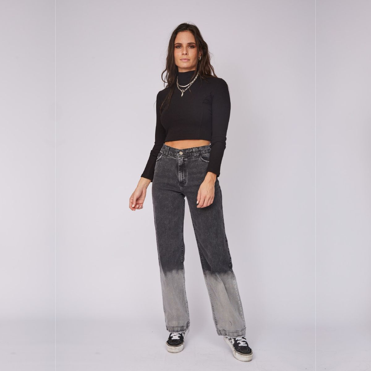 DINAMICA - Dinamica Jeans Straight Tiro Medio Mujer