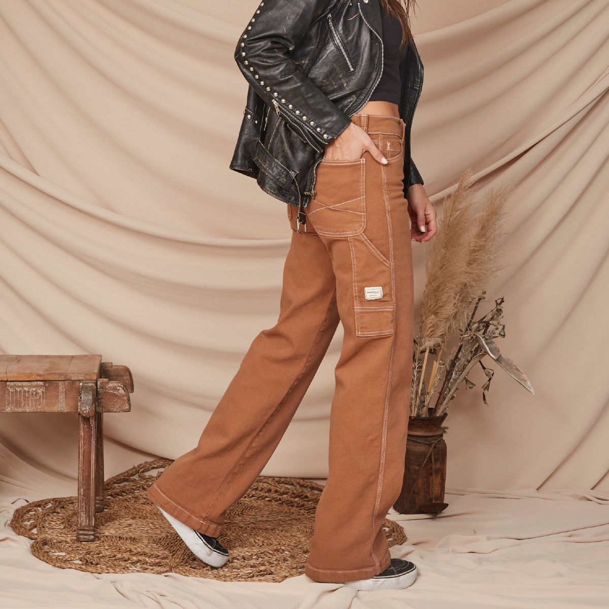DINAMICA - Dinamica Jeans Straight Tiro Medio Mujer