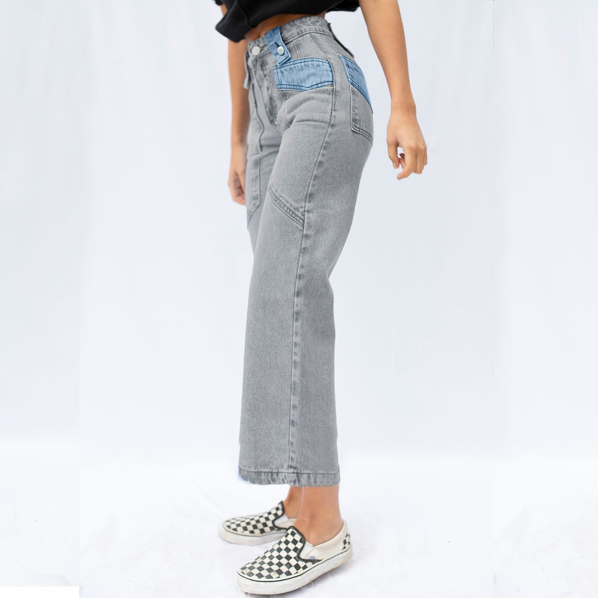 RAINDOOR - Raindoor Jeans Denim Wide Leg Tiro Alto Mujer