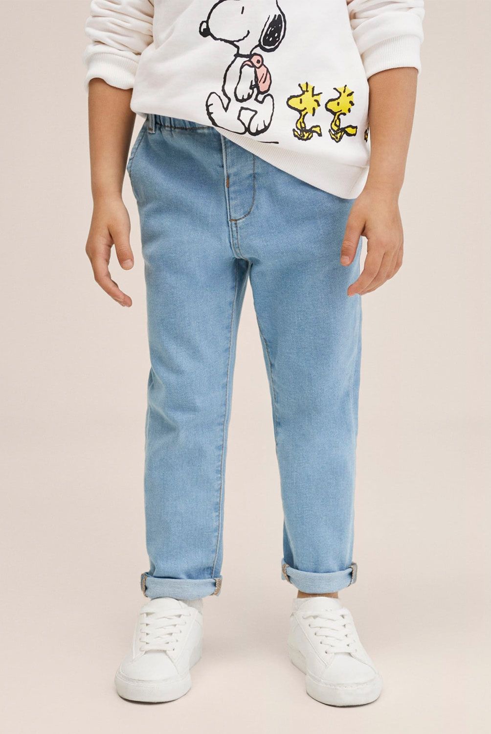 Mango Kids - Mango Kids Jeans Baggy Cintura Elástica Baggy Niña