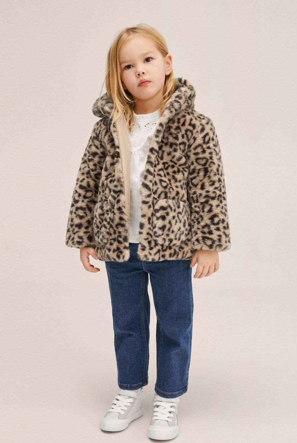 MANGO KIDS - Abrigo Leopardo Pelo Tigrisb Niña