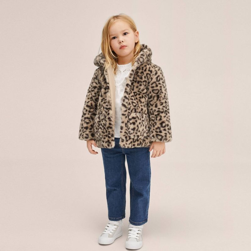 MANGO KIDS - Abrigo Leopardo Pelo Tigrisb Niña