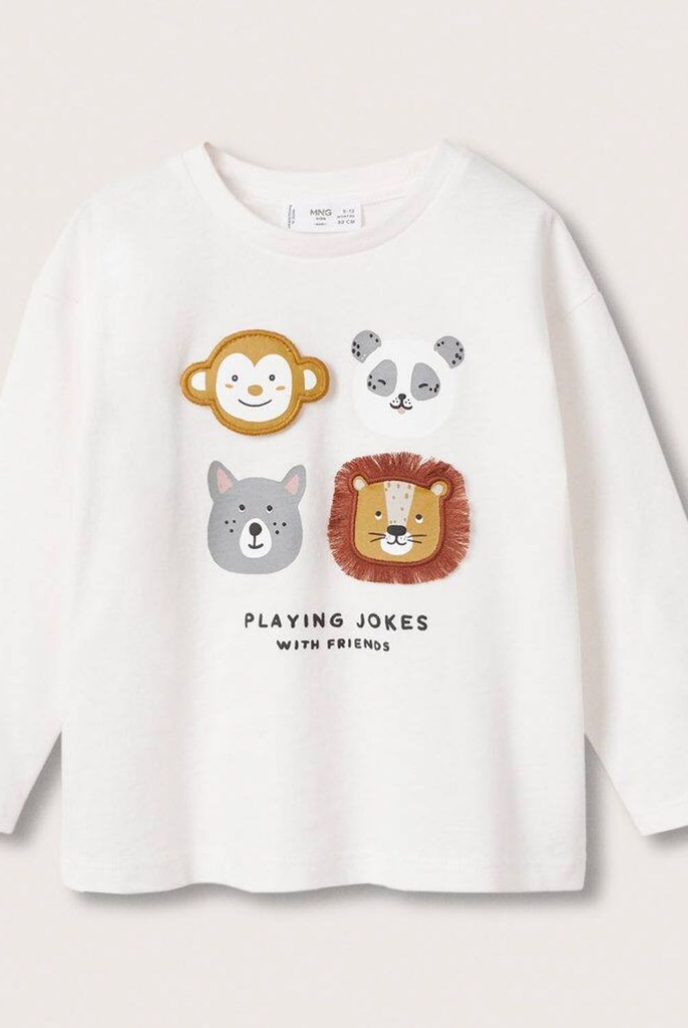 Mango Kids - Mango Kids Polera Diseño Animado Animals Niño