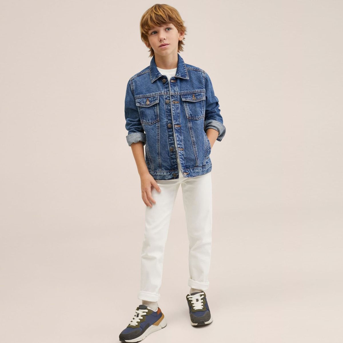 MANGO KIDS - Mango Kids Chaqueta Denim Bolsillos John Niño
