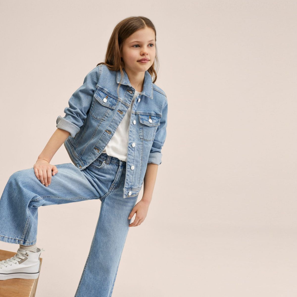 MANGO KIDS - Mango Kids Chaqueta denim Algodón Allegra Niña