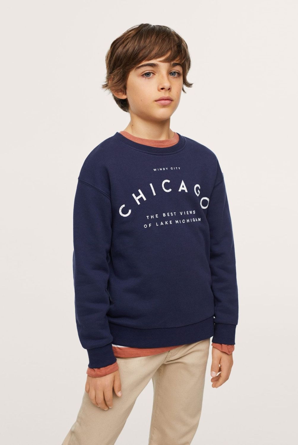 MANGO KIDS - Mango Kids Poleron Algodón Mensaje Canada Niño