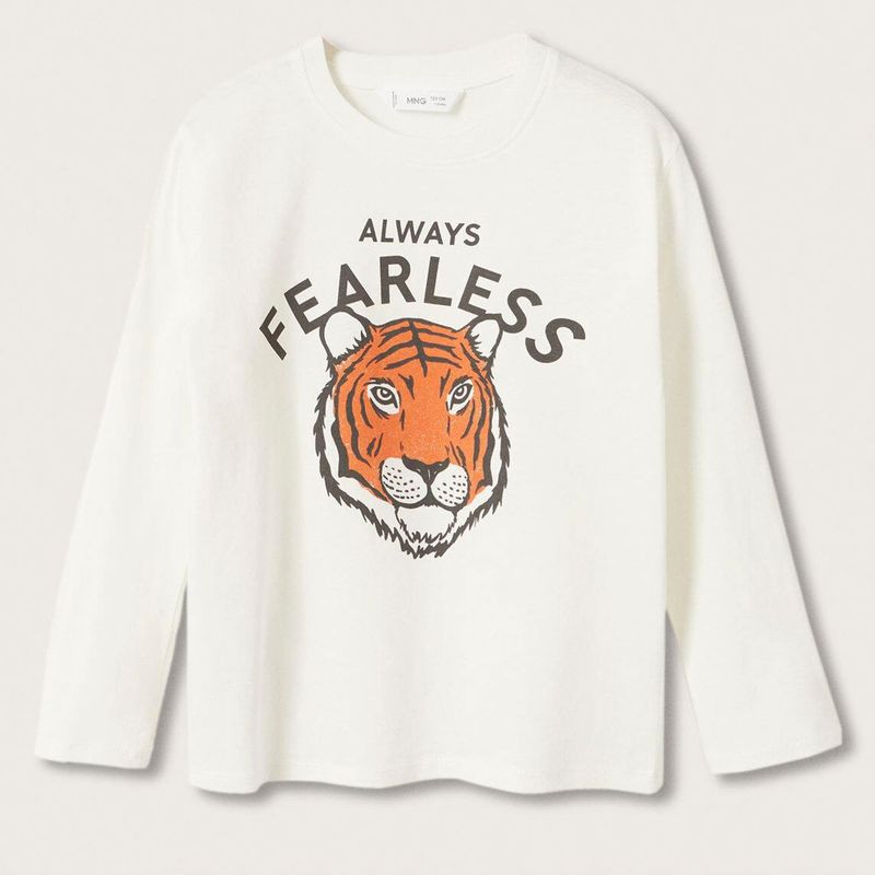 MANGO KIDS - Polera Manga Larga Estampada Bestial2 Niño