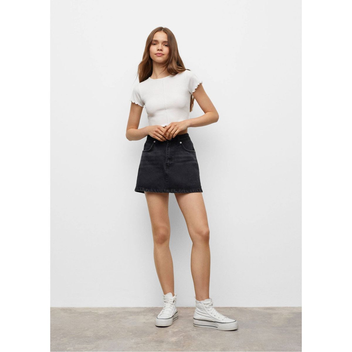 MANGO TEEN - Mango Teens Falda Pantalón Denim Skort Mujer