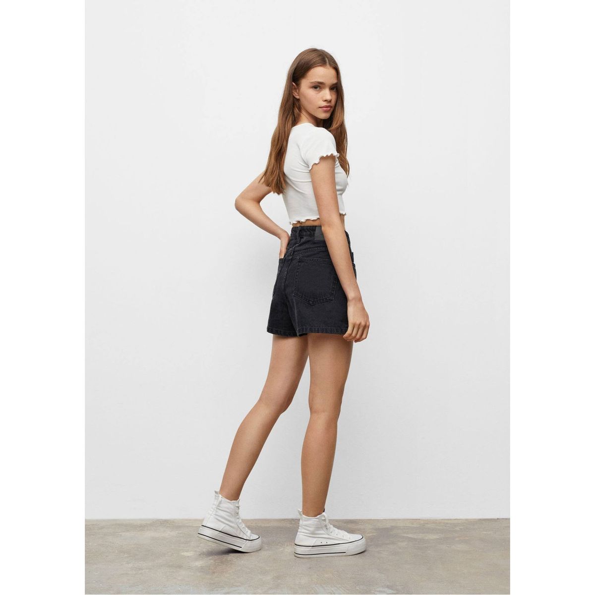MANGO TEEN - Mango Teens Falda Pantalón Denim Skort Mujer