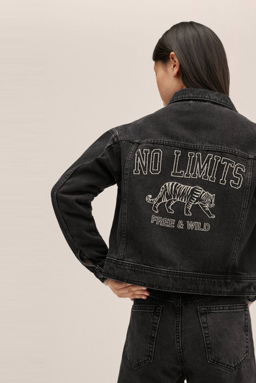 MANGO TEEN - Mango Teens Chaqueta Denim Bordado Wild Mujer