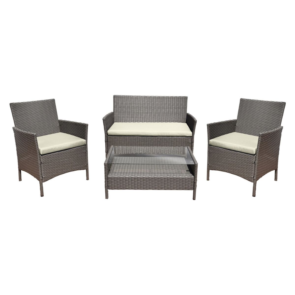 KETER - Juego de Jardín/Patio en Rattan Gris