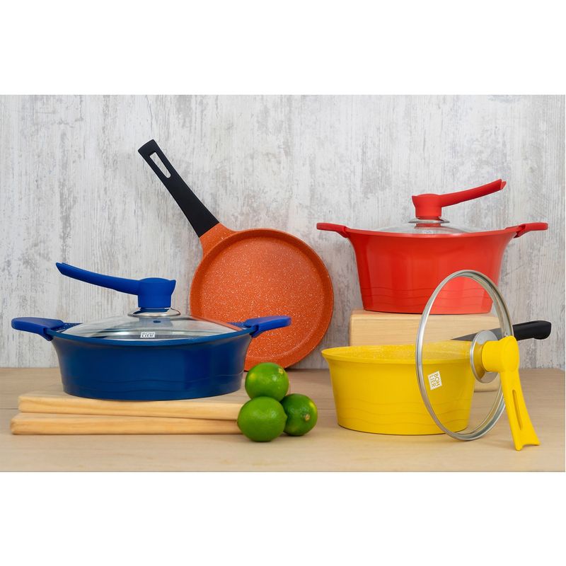 BOHLIER - Batería de Cocina Cerámica Colores 7 Piezas Bohlier