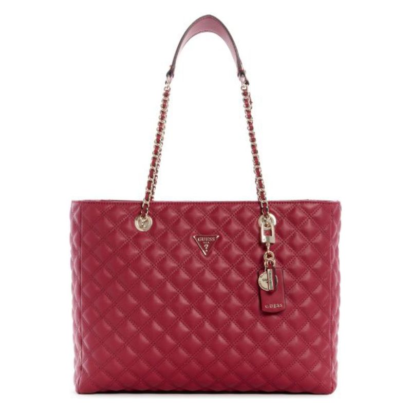 GUESS - Cartera Cessily Tote Lip Rojo