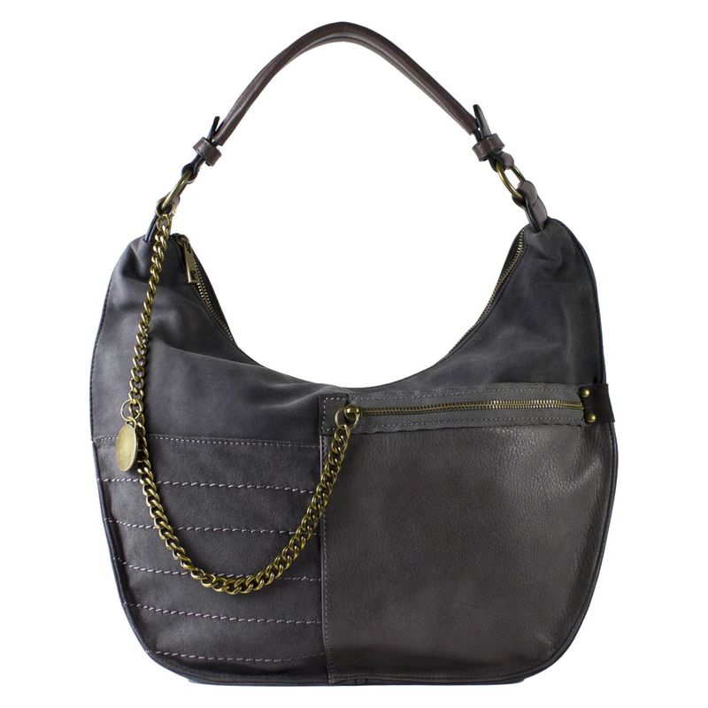 MAILEA - Cartera Mujer Patch Cadena Negro