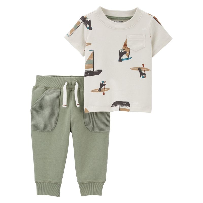 CARTER'S - Conjunto 2 Piezas Polera y Pantalon de Buzo Bebé Niño Carter's