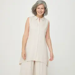 S COCCI - Stefano Cocci Blusa Sin Mangas Lino Mujer